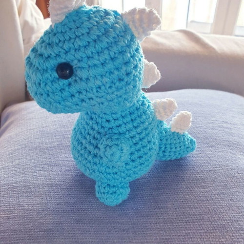 T Rex Dinosaur Crochet Handmade New, Turquoise