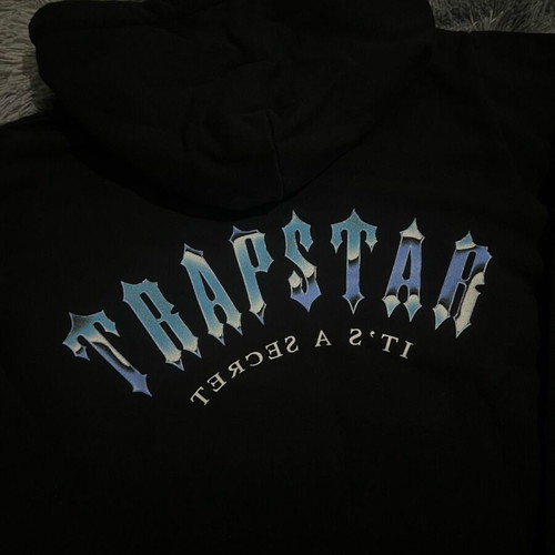 Trapstar Ironagate Arch Hoodie new, black and blue, size Medium
