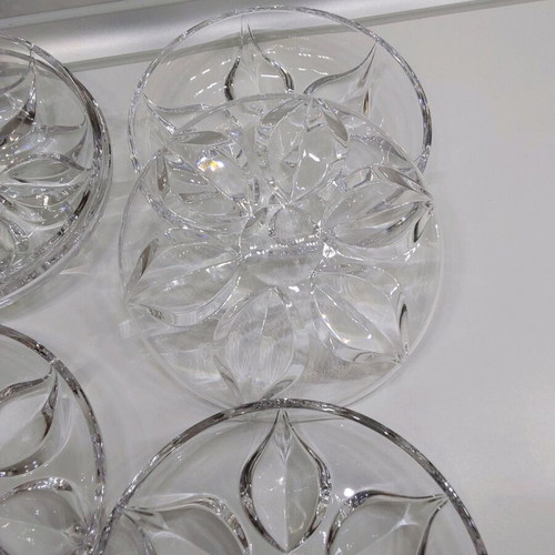 Crystal cake plates like new, set of 6 pieces