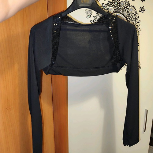Women's tanktop with bolero twin set new, black with sequins