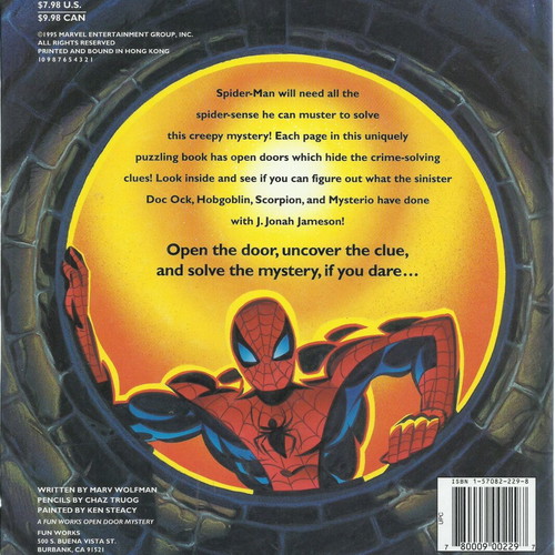 Spiderman Open Door Mystery Book like new, English