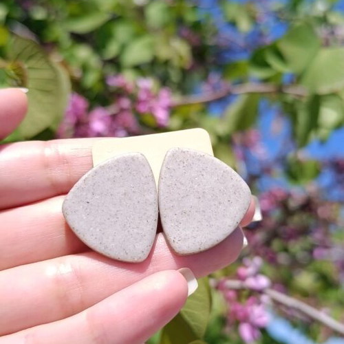 Handmade earrings made of polymer clay and steel