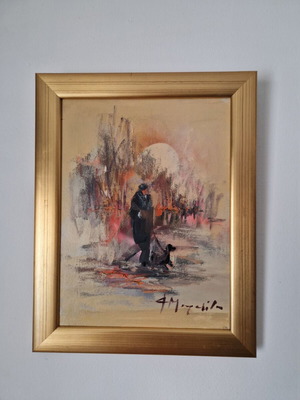 Muratidou painting like new with certificate of authenticity 37x47