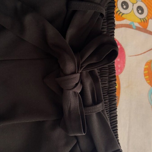 Fitted pants used with belt, black, size S