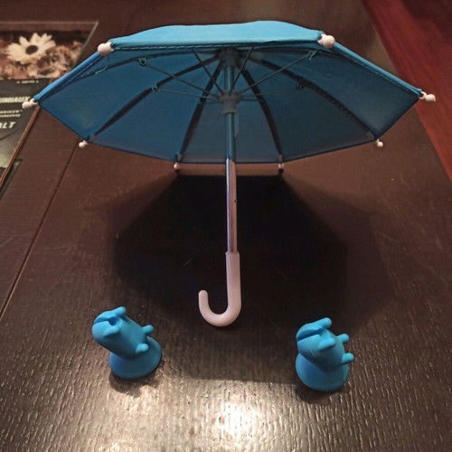 Mini umbrella for mobile phone used with two car mounts