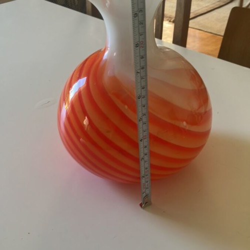 Vintage vase spherical orange white like new