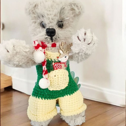 Handmade knitted cat toy new, 18cm with movable paws and head