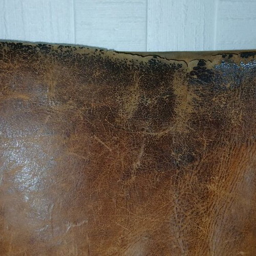 Vintage leather ELTA messenger bag used, 1970s, brown