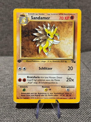 Pokemon TCG Sandslash German Fossil 1st Edition 41/62 Uncommon Used