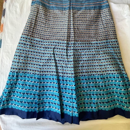 Vintage skirt used, blue, 100% cotton, size XXL