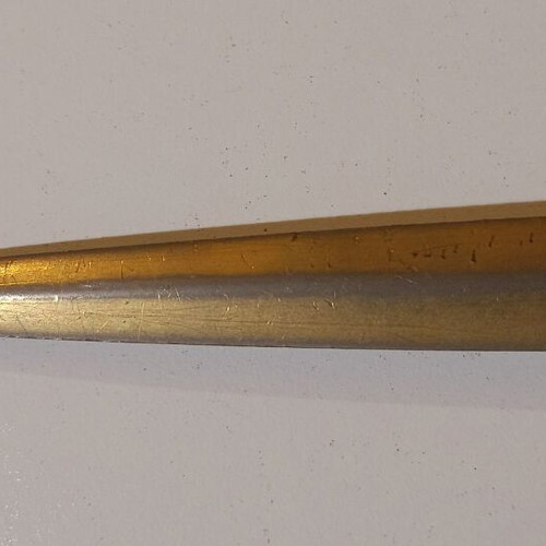 Onyx office set with brass used, including letter opener, holder and pen stand