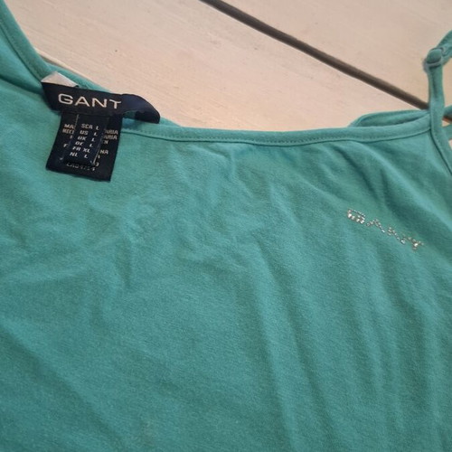 Gant green logo in strass t-shirt size Large new