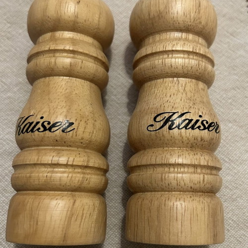 Kaiser wooden salt and pepper set new in packaging
