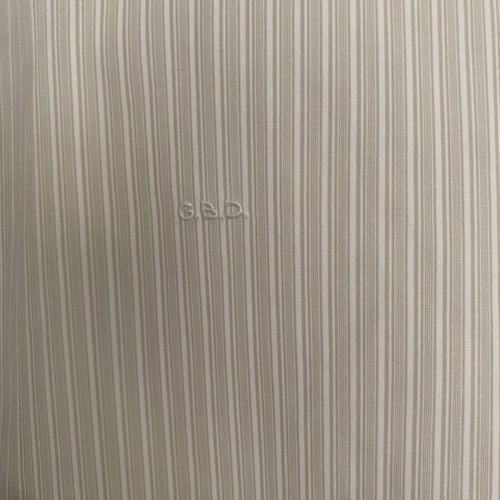 Charvet men long-sleeve shirt like new, beige striped, French cuff, cotton