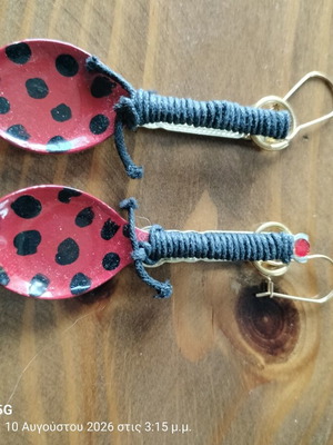 Handmade earrings from spoons and resin, new