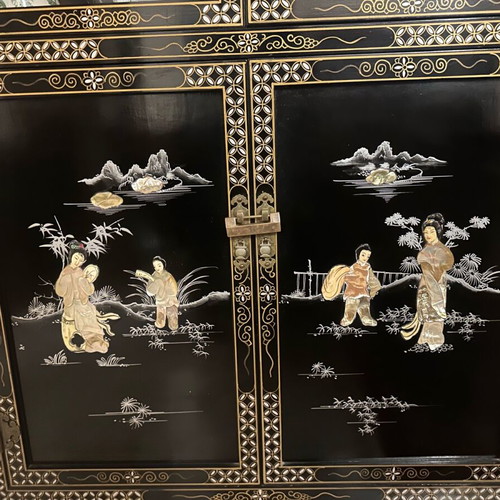 Vintage handmade Chinese display cabinet used with Asian motif