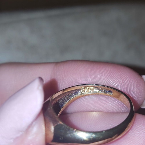 Silver 925 Gold Plated Ring with Heart and Zirconia Like New