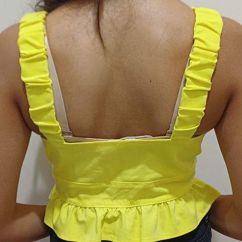 Toi&Moi yellow crop top like new, size S