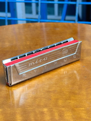 Vintage MICA RYTMUS harmonica used, made in Czechoslovakia
