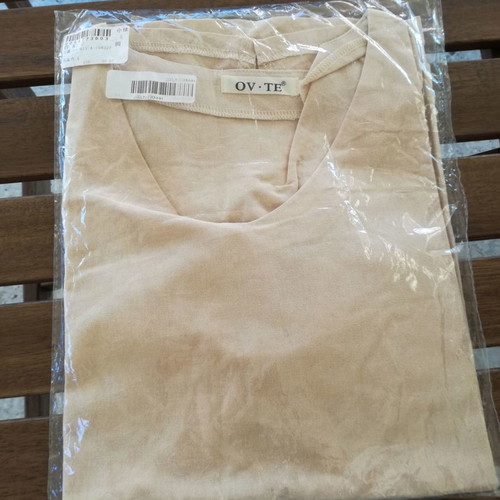 Linen tunic size L new, ecru color
