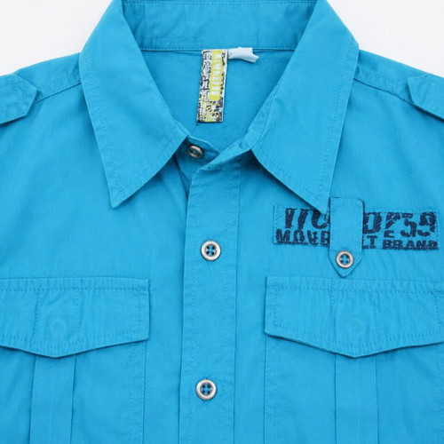 Oldport Boys' Short Sleeve Shirt 140 cm 10 Years Like New, Turquoise
