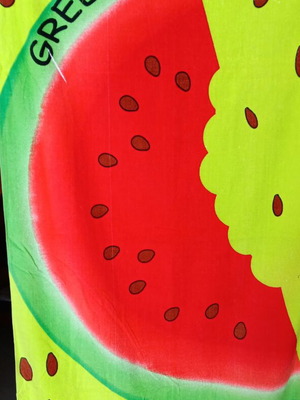 Beach towel cotton fabric with watermelon pattern