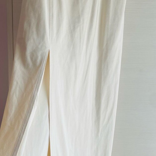 Nadia Rapti midi dress white like new with slit and open back size M