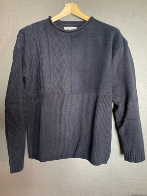 Belfield textured knit sweater dark blue like new