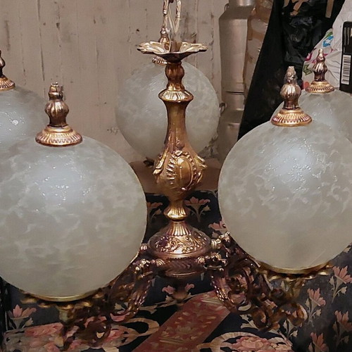 Vintage ceiling light used with 5 antique bulbs