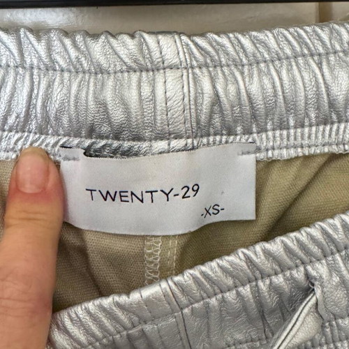 Twenty 29 metallic silver pants used, faux leather, elastic waist