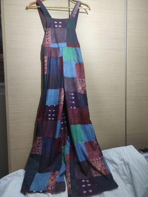 Boho Hippie Jumpsuit with Patchwork Pattern Romwe like new, colorful