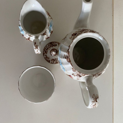Vintage English coffee set with carriages, 3 pieces, like new