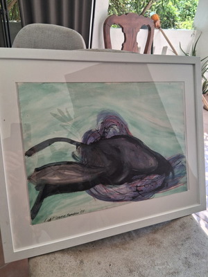 Painting "Γυμνα" framed 40×50cm, like new, signed