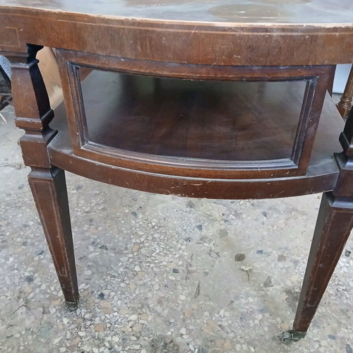 Vintage coffee table with wheels used and shelf