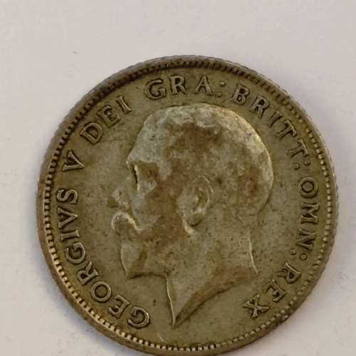 British sixpence silver coin 1925