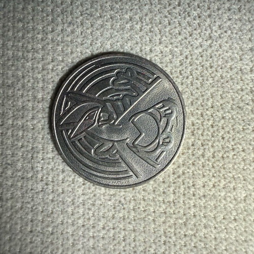 Lugia Pokemon coin used, metal 2001 silver WOTC