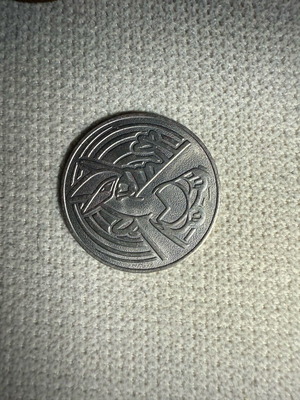 Lugia Pokemon coin used, metal 2001 silver WOTC