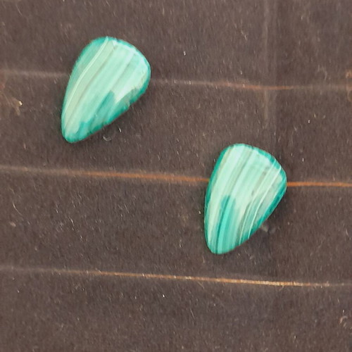 Malachite earrings silver stud new