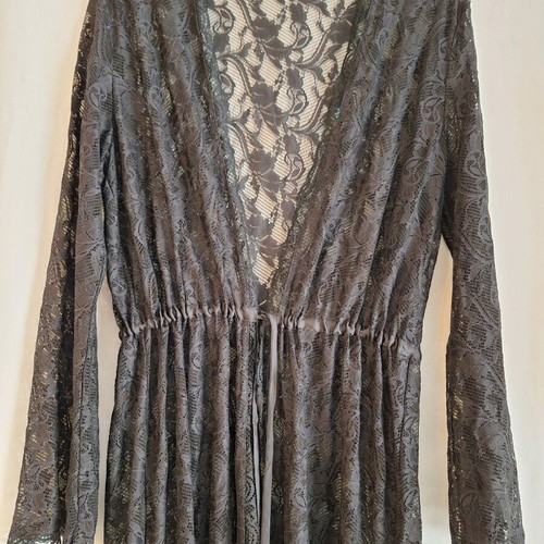 Boho Black Lace Kimono Yamamay like new, one size