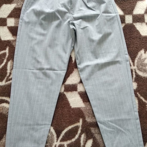 Bershka gray striped pants like new, slim fit, elastic waist