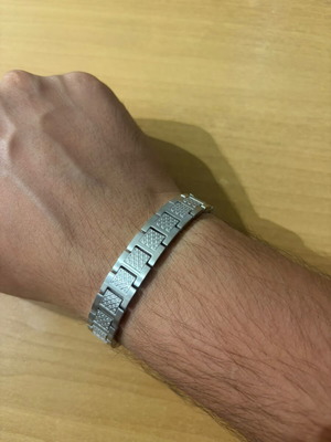 Lacoste men's steel bracelet, silver