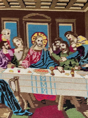 Handmade embroidery The Last Supper used