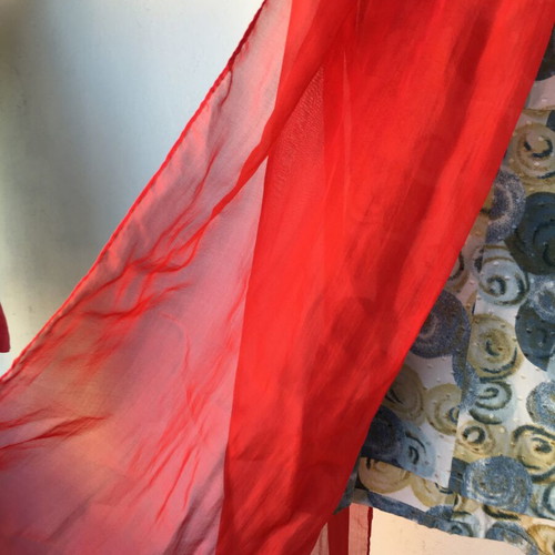 Giorgio Passigatti 100% Silk Big Red Scarf Like New