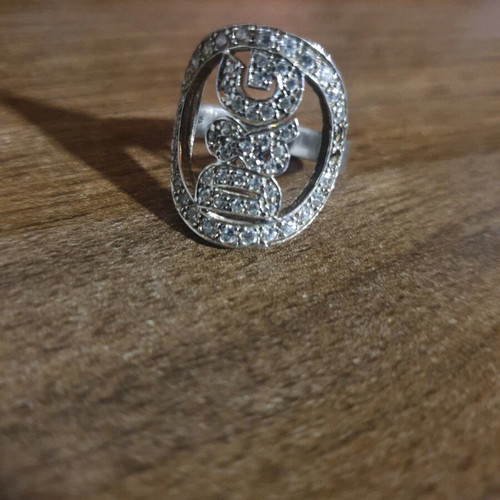 Silver ring with rhinestones like new