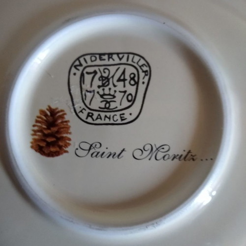 Niderviller France Saint Moritz collectible cups set of two for espresso