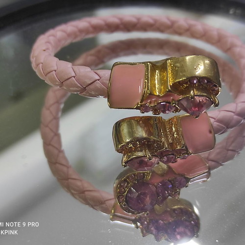 Pink bracelet with gold new