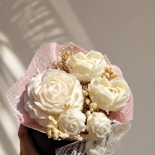 Handmade wax bouquet like new