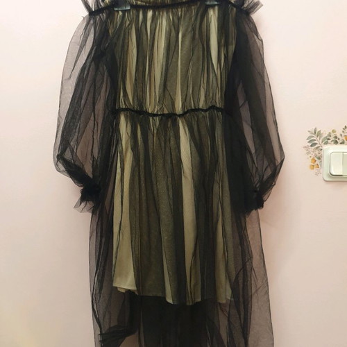 Tulle dress new with black tulle and strapless beige lining
