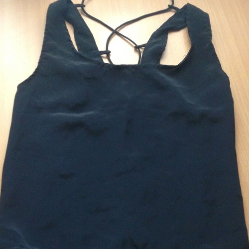 Black backless top new with laces on the back