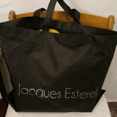 Jacques Esterel bag new, dark blue with yellow patent leather